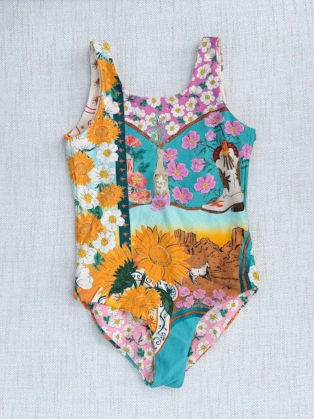 Agua Bendita Reversible Swimsuit Girls Sz 14